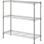 Lorell Light-Duty Wire Shelving - 3 Tier(s) - 36in Height x 36in Width x 14in DepthFloor - Sturdy - Epoxy - Silver - Plastic, Metal, Steel - 1 Each