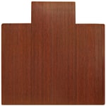 Anji Mountain Bamboo Roll-Up Chair Mat, 55in x 57in, 1/4in-Thick, 9 1/4in Tongue, Dark Cherry