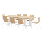 KFI Studios Midtown Dining Table With 8 Chairs, Natural/White