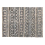 Baxton Studio Callum Handwoven Wool Blend Area Rug, 5-1/4ft x 7-1/2ft, Ivory/Blue