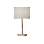 Adesso Ellis Table Lamp, 21inH, White Shade/Brown Base