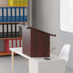 Flash Furniture Foldable Tabletop Lectern, 19inH x 27inW x 16-1/4inD, Mahogany