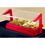 Cambro Buffet Bar With Sneeze Guard, 24-1/2inH x 24-1/8inW x 48inD, Red