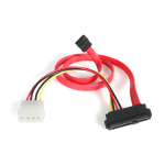 StarTech.com S18in SAS 29 Pin to SATA Cable with LP4 Power - Connect a SAS hard drive to a SATA controller. - 18in sas 29 pin to sata cable - 18in sas to sata cable - 18in sff 8482 to sata