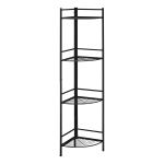 Monarch Specialties Abigail 58inH 4-Shelf Corner Etagere Bookcase, Black