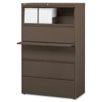 Lorell Fortress 42inW x 18-5/8inD Lateral 5-Drawer File Cabinet, Gray