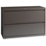 Lorell Fortress 42inW x 18-5/8inD Lateral 2-Drawer File Cabinet, Gray