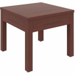 Lorell Occasional Square 24inW Corner Desk Table, Mahogany