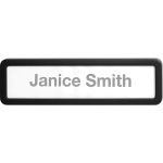 Lorell Recycled Cubicle Nameplate - 1 Each - 0.9in Width x 2.7in Height - Wall - Plastic - Black