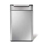 simplehuman Rectangular Metal Touch-Bar Trash Can, Dual Compartment, 12.7 Gallons, 28inH x 19-3/4inW x 11-7/16inD, Brushed Stainless Steel