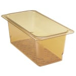 Cambro H-Pan High-Heat GN 1/3 Colander Pans, 5inH x 6-15/16inW x 12-3/4inD, Amber, Pack Of 6 Pans