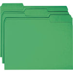 Smead Color File Folders, With Reinforced Tabs, Letter Size, 1/3 Cut, Green, Box Of 100