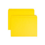 Smead Color File Folders, With Reinforced Tabs, Letter Size, Straight Cut, Yellow, Box Of 100