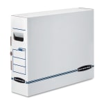 Bankers Box X-Ray Storage Boxes, 15 3/4in x 5 1/4in x 19 3/4in, White/Blue, Case Of 6