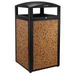 Alpine All-Weather 40-Gallon Outdoor Commercial Trash Can, With Lid, Stone