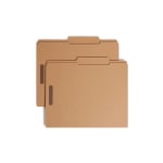 Smead Kraft Reinforced Tab Fastener Folders, 3/4in Expansion, 8 1/2in x 11in, Letter, Brown, Box of 50