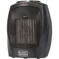 Black+Decker BHDC201 1,500-Watt Personal Ceramic Heater, 9-1/4inH x 7-5/16inW x 6-5/16inD, Black