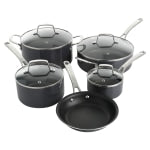 Martha Stewart 10-Piece Aluminum Non-Stick Enamel Cookware Set, Gray