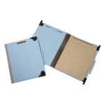 SKILCRAFT Hanging File Folders With 4-Section Fastener, 1in Capacity, Letter Size, 60% Recycled, Light Blue, Box Of 10 (AbilityOne 7530-01-372-3102)