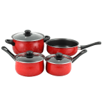 Gibson Home Casselman 7-Piece Cookware Set, Red