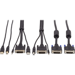 Tripp Lite DVI KVM Cable Kit DVI USB 3.5mm Audio 3xM/M USB M/M DVI M/M 6ft - Supports up to 2560 x 1600 - Black