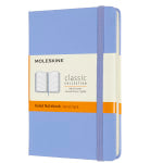 Moleskine Classic Hard Cover Notebook, 3.5in X 5/5in, Ruled, 192 Pages, Hydrangea Blue