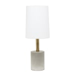 Lalia Home Antique Brass Concrete Table Lamp, 18-1/2inH, White Shade/Cement Base